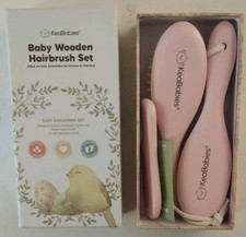 Baby Hair Brush and Comb Set for Newborn - Wooden Baby Hair Brush Set