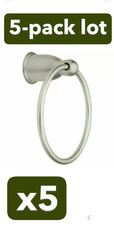 New 5-pack lot Moen Mason YB8086SN Towel Ring Holder Satin Nickel