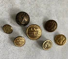 7 Antique Military Uniform Buttons ~ Civil War WWI French Navy & Police Button