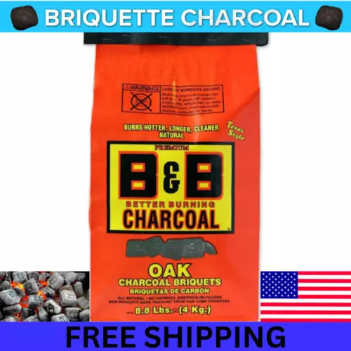NEW B&B Oak  Charcoal #8.8 lbs Organic Hardwood Charcoal Briquettes for Grills