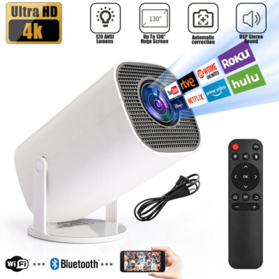 Mini Projector UHD 4K 10000 Lumen LED 1080P WiFi Bluetooth Portable Home Theater