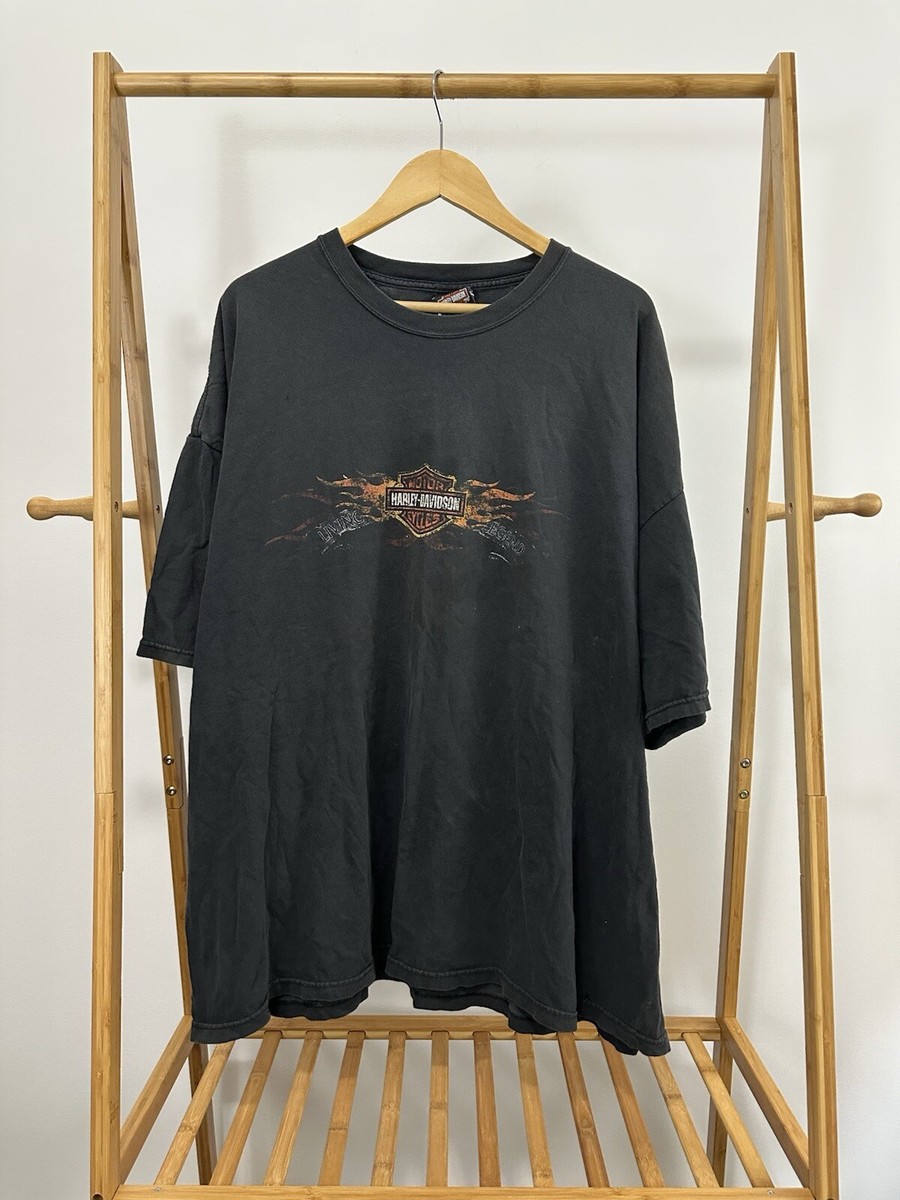 VTG Harley-Davidson Fire Flame Spectrum Faded Worn Black