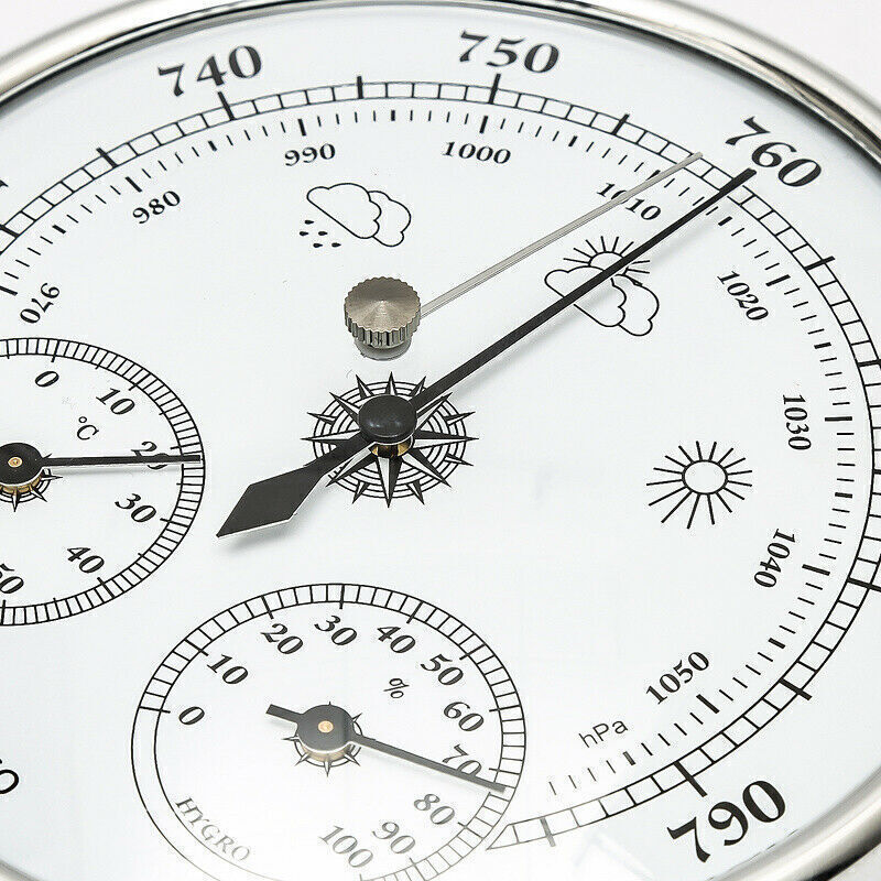 Wetterstation analog Barometer Hygrometer Thermometer Innen & Außen NEU