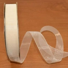100 Yard Spool Lady Chiffon Cream Sheer Ribbon 7/8"W