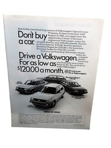 1985 Volkswagen Lease Ad - Golf Jetta Quantum Sedan Wagon Vintage VW Print