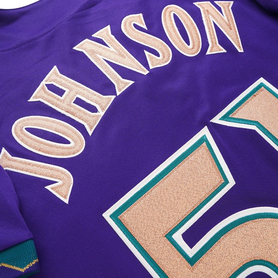 Randy Johnson Arizona Diamondbacks 2001 World Series Alt Purple Men's ...