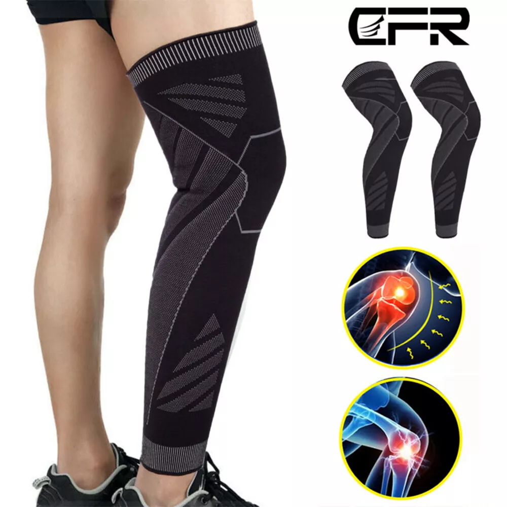 Full Leg Compression Sleeve Knee Support Brace Meniscus Tear Arthritis Pain  Gym