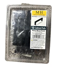 10 PACK Square Cabinet Handles Pulls Kitchen Drawer 3" C/C Matte Black Finish