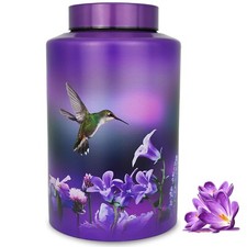 Large Purple Hummingbird Cremation Urns for Adult Male Female Ashes