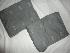 THRESHOLD GRAY EMBROIDERED LINES PAIR STANDARD PILLOW SHAMS 20 X 26 MODERN