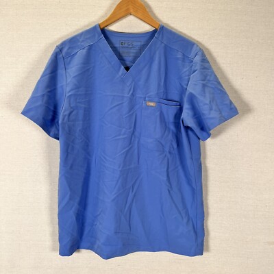 Figs Womens Casma 3 Pocket Scrub Top Shirt Blue Size Medium Style FM1500