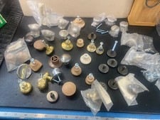 Lot 44 Satin-Pweter Metallic  Wooden Country Kitchen Cabinet Knobs Assorted