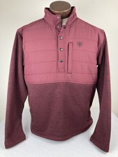 ARIAT CALDWELL REINFORCED SNAP T SWEATER PULLOVER WINDSOR WINE MENS SIZE XL EXC 