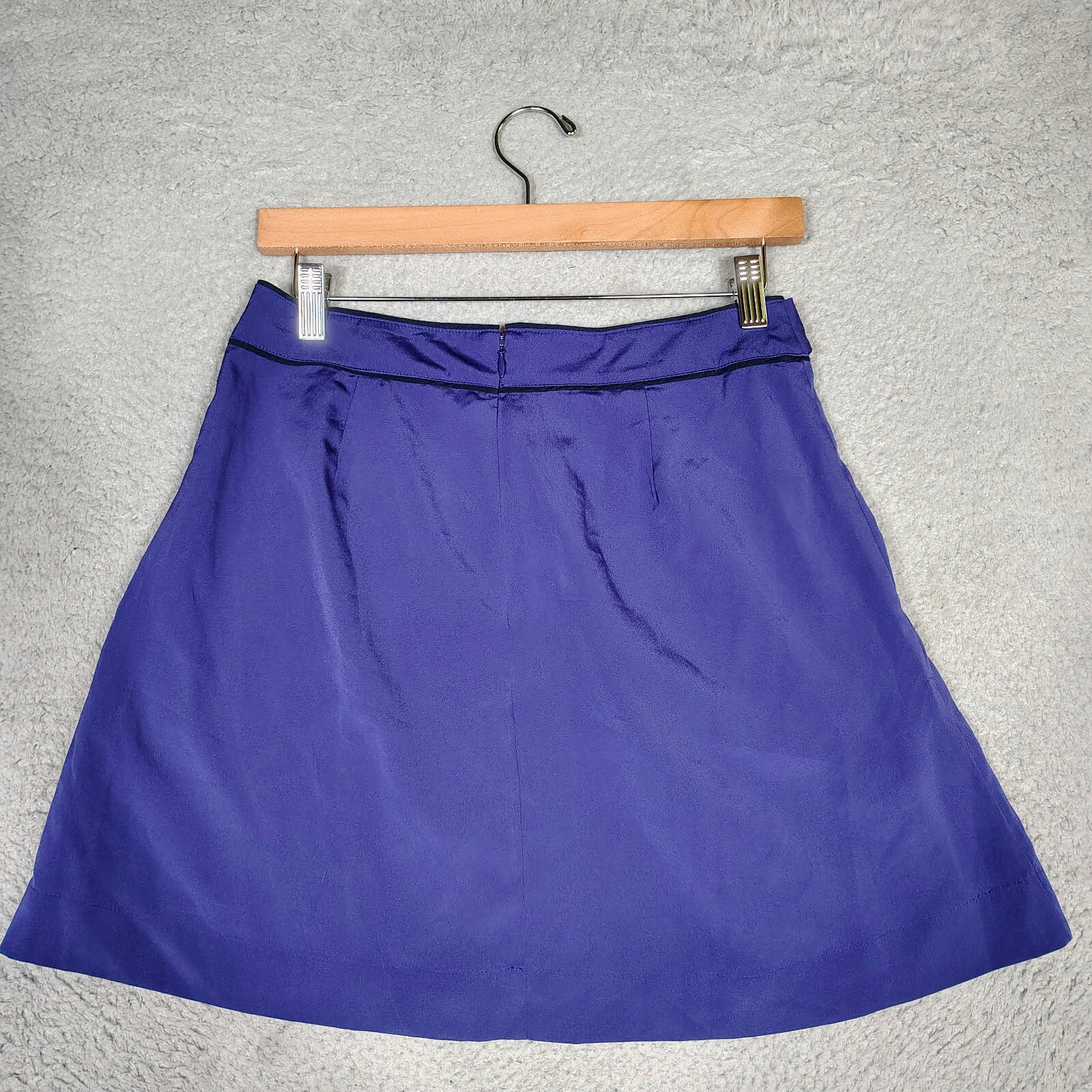 Banana Republic Mini Skirt Women's Purple Pleated Belted Waist A