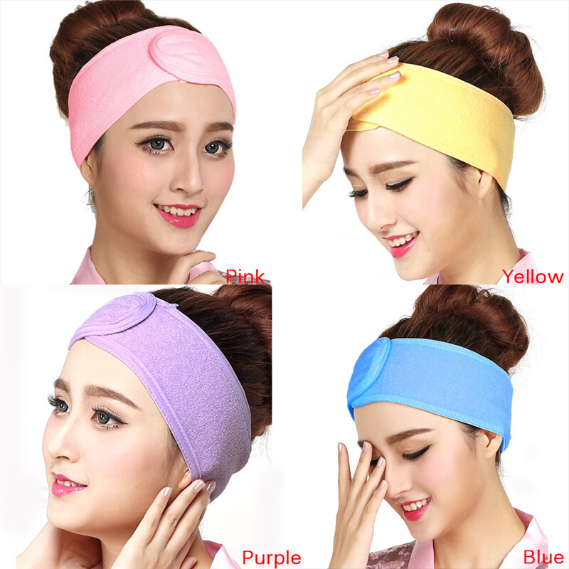 Women Soft Adjustable Towel Hair Wrap Head Band For Make Up Beauty Hair