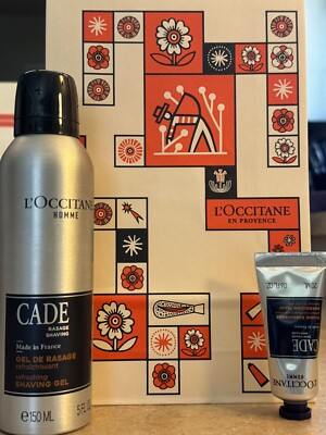 L'occitane en Provence Cade 2PC set 5oz Shaving Gel+0.6oz Energizing Fluid New