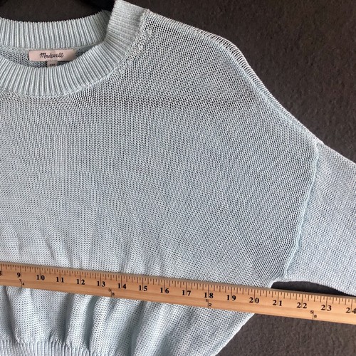 Madewell Sweater XXS Light Blue Loose Knit Crewneck Pullover Long Sleeve Top NWT - Picture 13 of 22