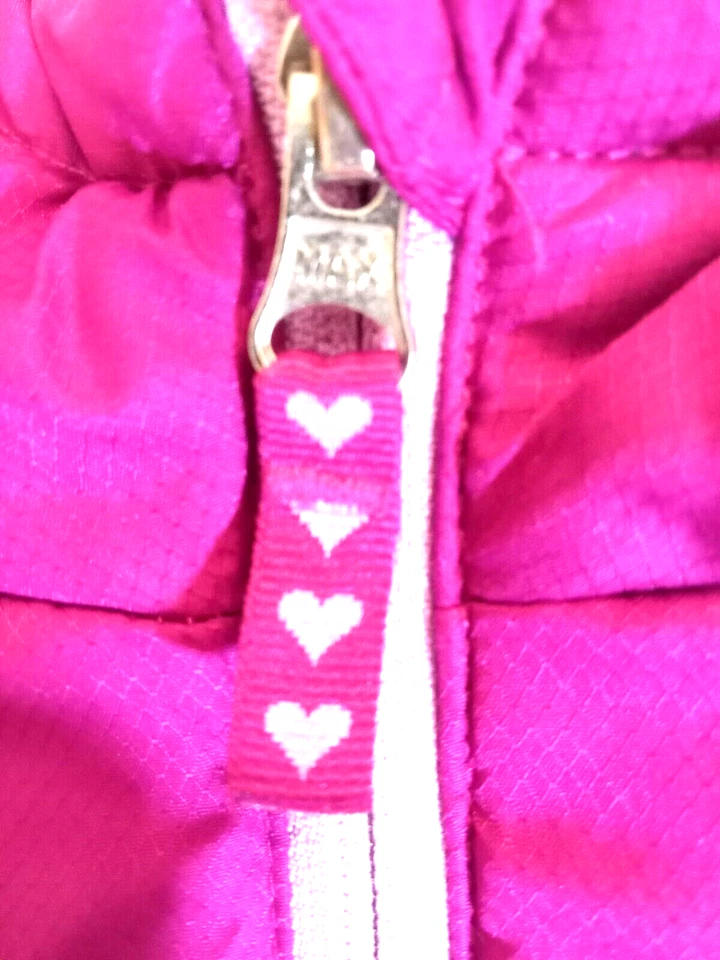 Abrigo Bombardero Desteñido Glory Niñas Talla XS 4-5 Rosa Lavanda Forro Con Capucha Cremallera Foto 2 de 4