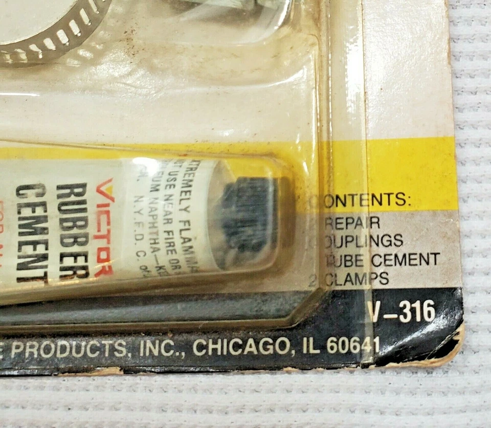 Vintage Victor Heater Hose Repair Kit V-316 Chicago, IL Made in USA - Image 2 of 4