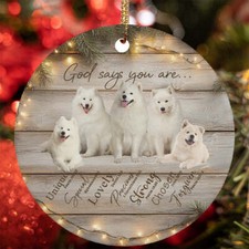 God Say You Are Samoyed Dog Christmas Ornament Christian Gift Tree Decor Hanging