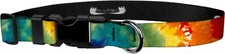 Dog Collar - Patterned Adjustable Pet Collars - 1 Inch Wide Large Tie-Dye
