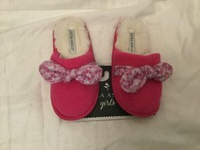 Laura Ashley womens girls pink slippers sz medium 13-1