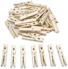 🔥Birch Wood Wooden Clothes Pegs Washing Line Laundry Clip Grip 7.3 cm Garden UK