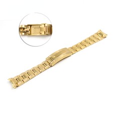 20mm Gold Solid Curved End Glide Lock Clasp Watch Band Bracelet For Submariner