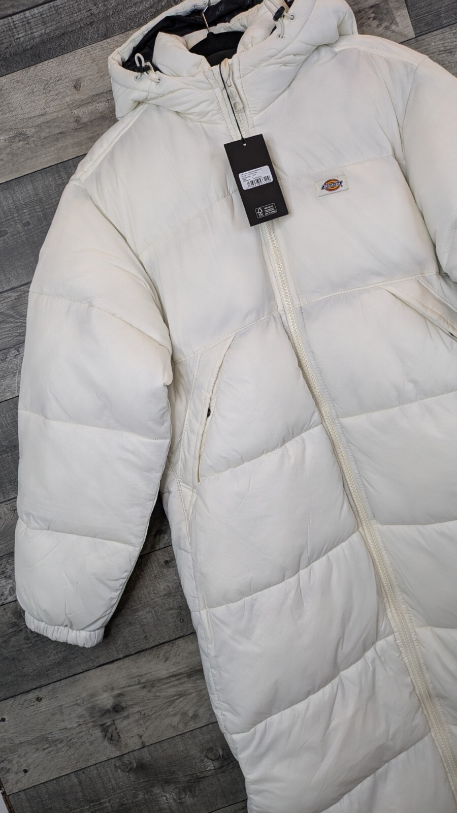 Dickies Alatna Puffer Jacket Womens Large Off White Longline Water Resistant  thumbnail 3