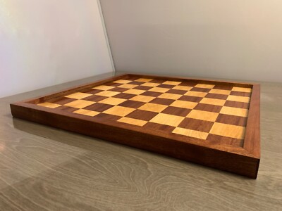 Premium handgefertigtes Mahagoni & Buche Schachbrett - Made in my workshop by myself 