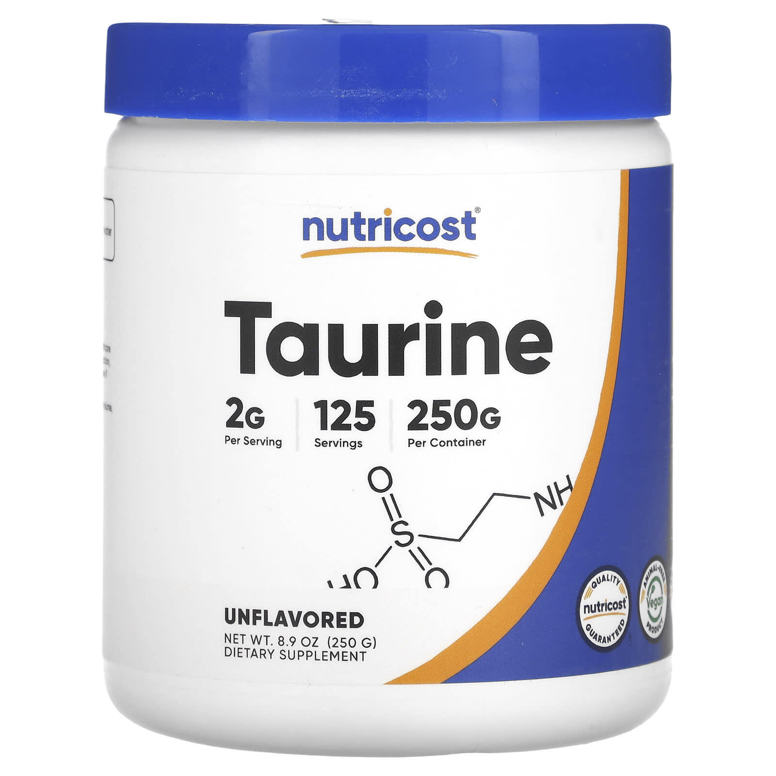 Nutricost, Taurine, Unflavored, 8.9 oz (250 g