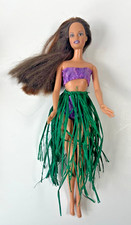 1990 Mattel Barbie Polynesian Dancer Grass Hula Skirt 12" Tall