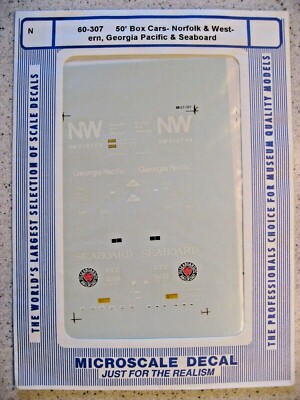Microscale Decal N 60-307 50' Box Cars - Norfolk & Western, Georgia Pacific