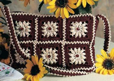 Häkelanleitung Kopie 3212.    Granny Square Tasche.  6 x 9 Zoll.  Baumwolle