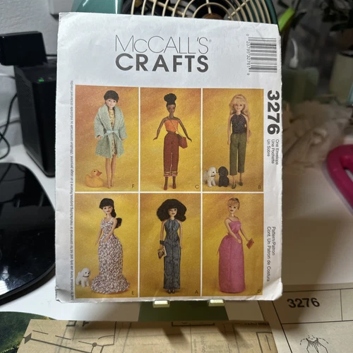 McCALL'S #3276 - BARBIE ( 6 STYLE ) DAY & EVENING WARDROBE PATTERN FF Uncut