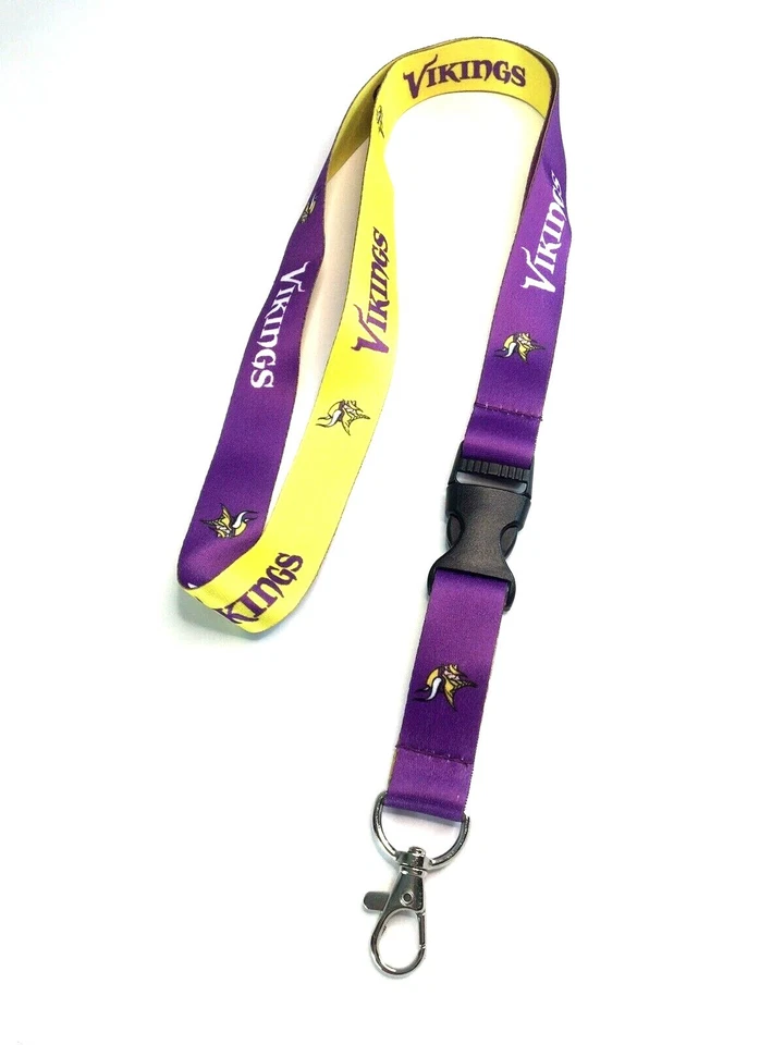 Minnesota Vikings Detachable Team Logo Quality Lanyard Keychain NFL 2 Tone - Image 2 of 4