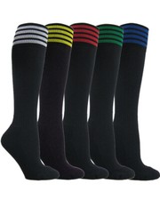 COUVER Youth Football Soccer Sport 4 Stripes Top Knee High Socks 1 Pair 