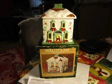LOVELY~Pfaltzgraff Winterberry Pierced Holiday House Candle Tea light In Box!!