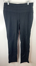 Black White Polka Dot Hight-Waist Straight Leg Pants Size L