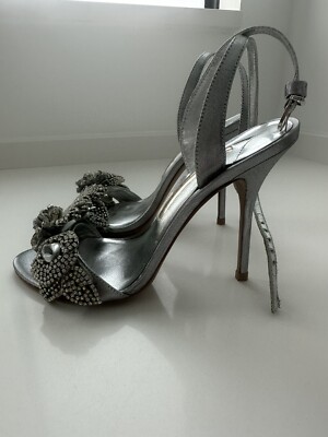 Brand New Sophia Webster Flower Crystal Silver Shoes Size