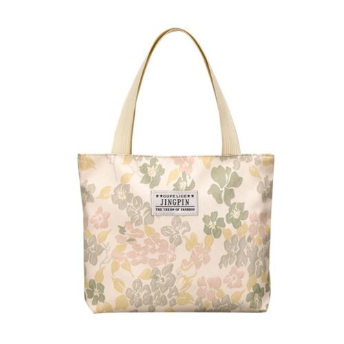 Bolsa de lona de lona impresión de flores bolsa de almacenamiento informal bolso de mano para mujer - Imagen 1 de 14