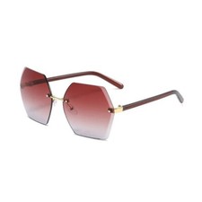 New woman retro Red-gray ombr  sunglasses