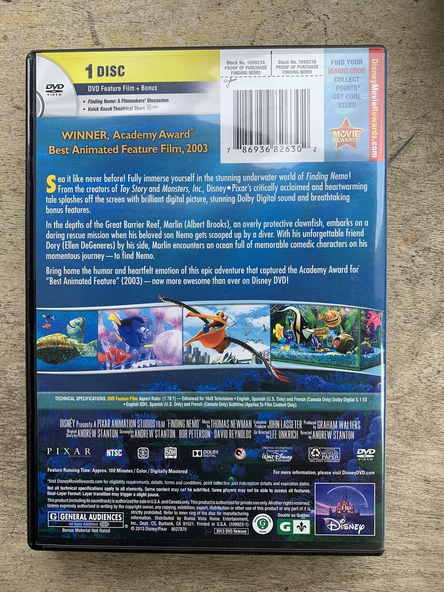 Finding Nemo (DVD, 2003) | eBay
