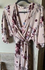 jessica simpson flutter sleeve floral wrap maternity dress