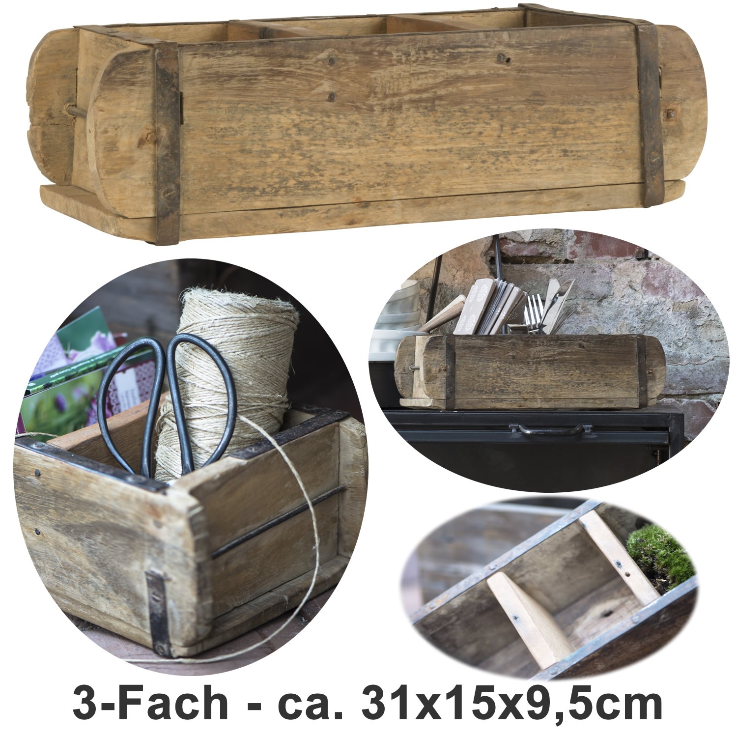 IB Laursen ZIEGELFORM 1-fach UNIKA aus Holz Unikat Aufbewahrung Box Holzkiste