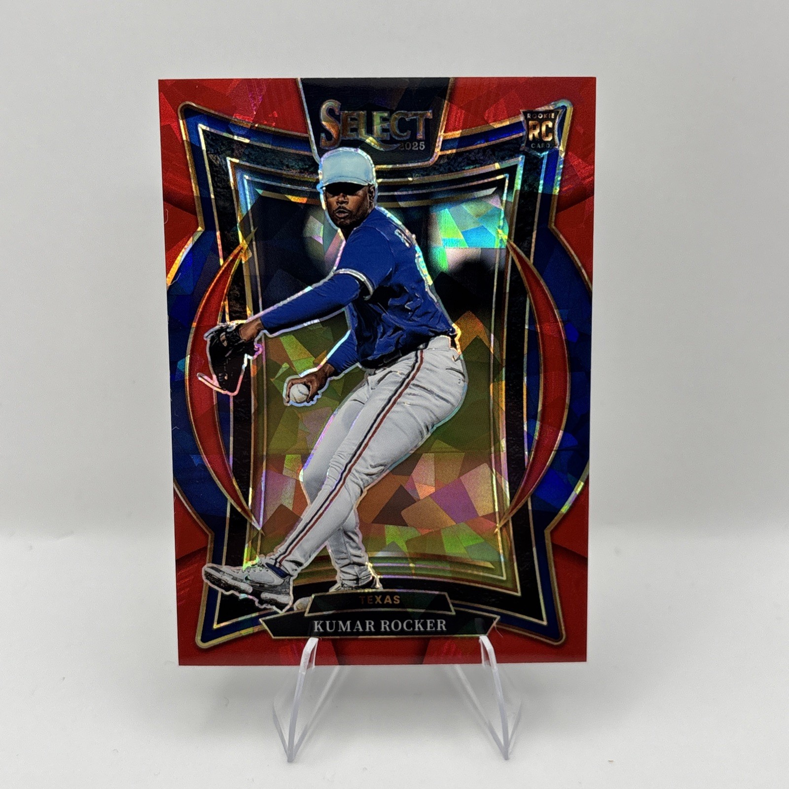2025 Panini Select - Concourse Kumar Rocker #61 Red Ice Prizm /299 (RC)