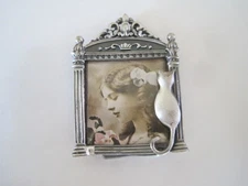 The Thomas Collection Mini Pewter Picture Frame Cat 1.5"