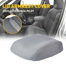 Fit For 2009-2015 Honda Pilot Leather Center Console Lid Armrest Cover Trim Gray