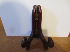 4 Pack 5 Inch Red Wooden Easel Display Stand Plate Holder for Desk Table Decor