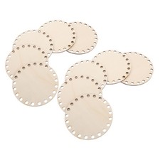 10 Pcs Hand-woven Basket Bottom Wooden Circle for Crochet Bag Base
